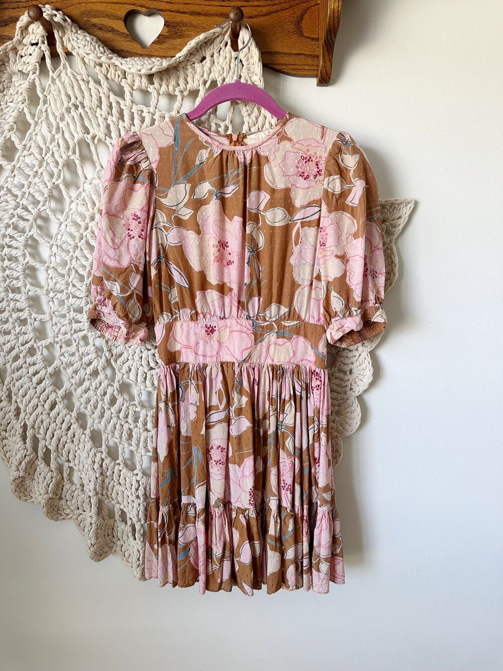 ByTimo Flora Fit And Flare A Line Mini Dress Puff Sleeve Size XS